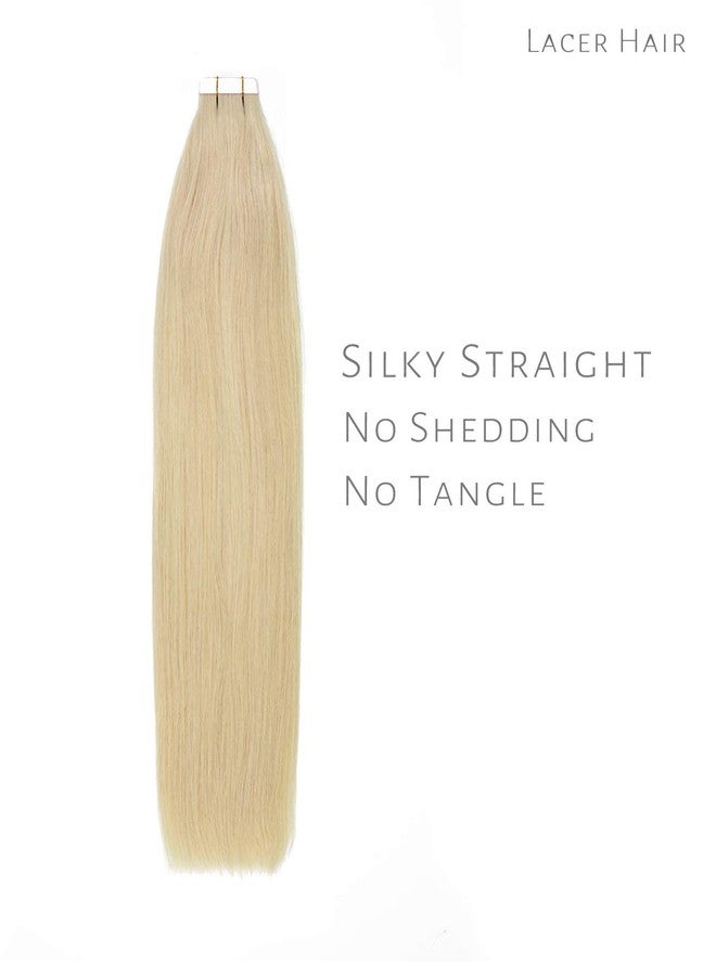 Lacer 22 Inch Hair Extensions Tape in Remy Human Hair Natural Platinum Blonde Color PU Skin Weft Double Side Real Human Hair Tape in Hair Extemsions 50g 20pcs/set - Image 4